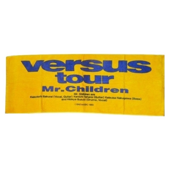 買取 Mr Children ミスチル Tour Versus 1993 ツアータオル イエロー アーティストショップjp