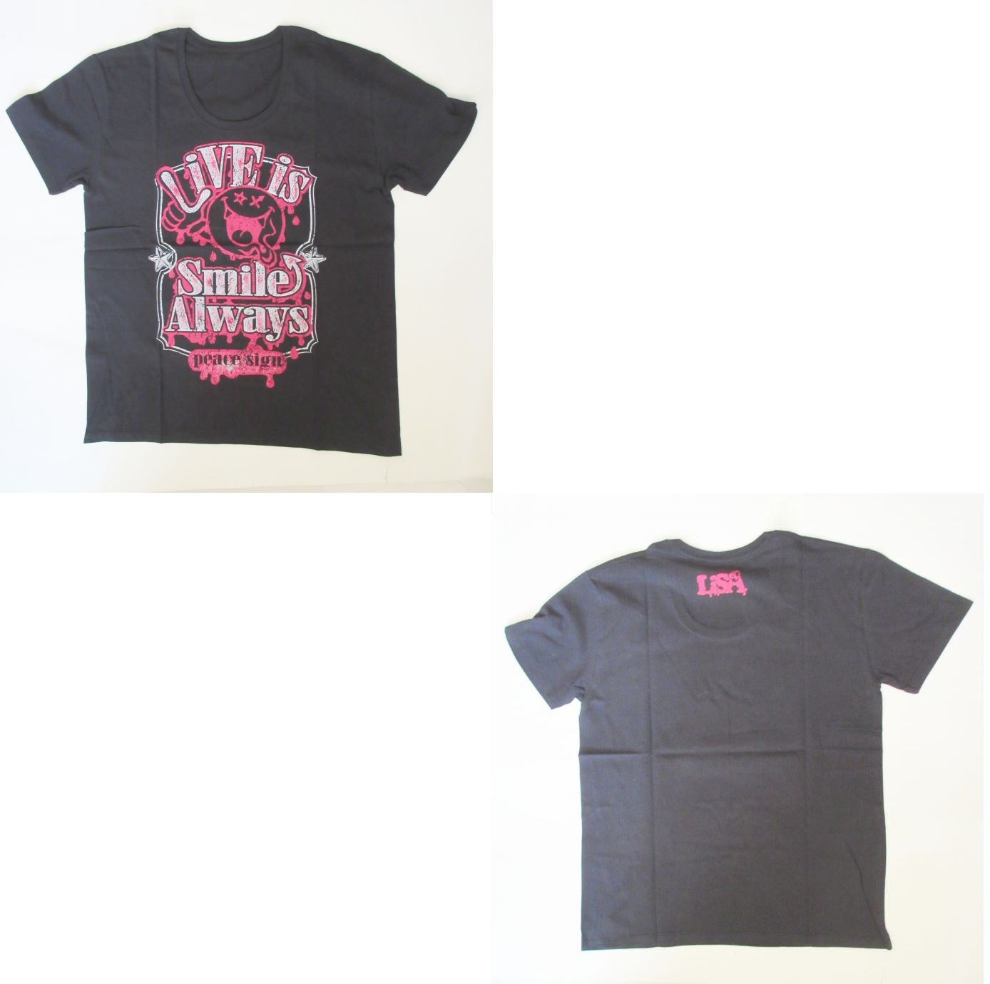 買取 Lisa リサ Live Is Smile Always Peace Sign Peace Sign Tシャツ ブラック アーティストショップjp 買取 Lisa リサ Live Is Smile Always Peace Sign Peace Sign Tシャツ ブラック アーティストショップjp