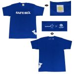X JAPAN(エックス) HIDE Tシャツ SAFE SEXロゴ ブルー コンドマニアコラボ 2007