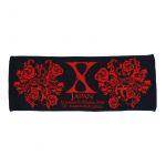 X JAPAN(エックス) 攻撃再開 2008 I.V. ?破滅に向かって? フェイスタオル ブラック×レッド