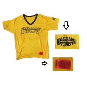 B'z(ビーズ) LIVE GYM Pleasure '93 JAP THE RIPPER Vネックシャツ Tシャツ イエロー