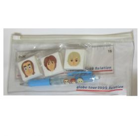 globe(グローブ) tour 1999 Relation 文房具セット 消しゴム ペンケース 定規 小室哲哉 KEIKO マーク