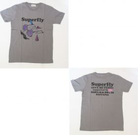 superfly(スーパーフライ) 5th anniversary Super live GIVE ME TEN!!!!!  party glasses Tシャツ　さいたま公演限定(グレー）