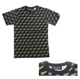 L'Arc～en～Ciel(ラルク) Tour '98 ハートに火をつけろ!(後半) Tシャツ ブラック 総柄