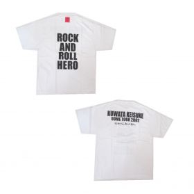 桑田佳祐(サザン) 全国ドームツアー2002 「けいすけさん、色々と大変ねぇ。」 Tシャツ ROCK AND ROLL HERO ホワイト