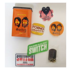 ポルノグラフィティ(porno) 7th LIVE CIRCUIT "SWITCH" ポルノ缶 オレンジ FINAL 武道館限定 ステッカー プレート 等
