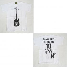 ポルノグラフィティ(porno) 横浜・淡路ロマンスポルノ'08?10イヤーズ ギフト? Tシャツ(ホワイト）