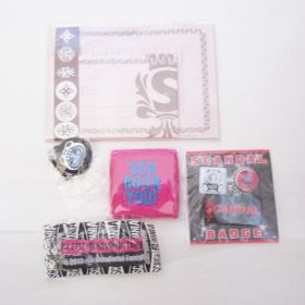 SCANDAL(スキャンダル) オフィシャルグッズ ブリキ缶バッジセット 便箋 リストバンド バスツアー参加特典ミサンガストラップ等