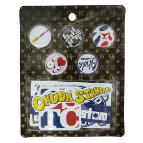 奥田民生(okuda tamio) tour0102 奥田STANDARD民生CUSTOM OSTC バッヂ&ステッカーセット 缶バッジ