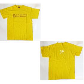 B'z(ビーズ) LIVE GYM '99 Brotherhood T-シャツ -TAK III- イエロー Music is not music Without Guiters!! 玲