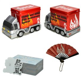CHAGE&ASKA(チャゲアス) 25th Anniversary Special チャゲ&飛鳥 熱風コンサート  ツアートラック缶 メモ用紙 ミニ扇子キーホルダー