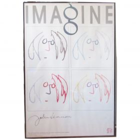 ビートルズ(THE BEATLES) ポスター ジョンレノン オノヨーコ 版画　GET BACK ギャランティ付属