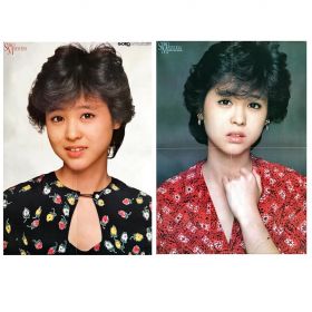 松田聖子(聖子ちゃん) ポスター GORO 付録 4つ折り 両面  黒シャツ 赤シャツ