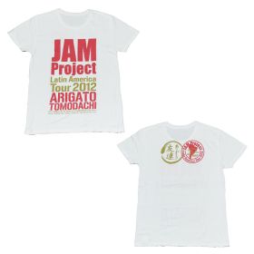 JAM Project(ジャム・プロジェクト) Latin America Tour 2012 Tシャツ ホワイト ありがとう友達
