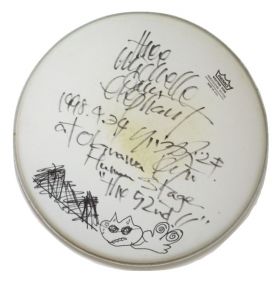 THEE MICHELLE GUN ELEPHANT(ミッシェル) その他 ドラムヘッド クハラカズユキ サイン入り World Chicken Zombies Tour FINAL 1998年4月24日 沖縄公演