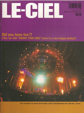 L'Arc～en～Ciel(ラルク)  ファンクラブ会報 LE-CIEL vol.45