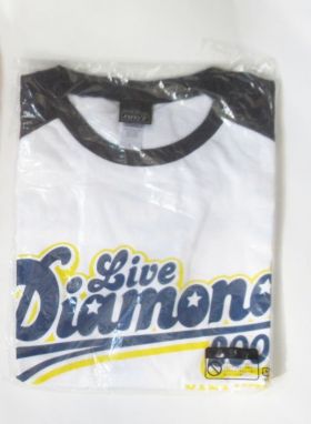 水樹奈々(NANA) LIVE DIAMOND 2009 Tシャツ LIVE DIAMOND 2009 ラグラン ホワイト×ネイビー L
