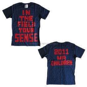Mr.Children(ミスチル) STADIUM TOUR 2011 SENSE -in the field- ゴシック Tシャツ (ネイビー)
