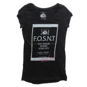 安室奈美恵(アムロ) 5 Major Domes Tour 2012 レディース Tシャツ ブラック moussy フリーサイズ