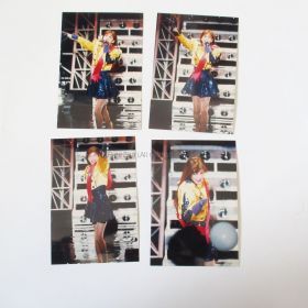 森高千里(もりたかちさと) その他 写真 プロマイド 4枚セット J ライブ 青×黄色衣装 初期